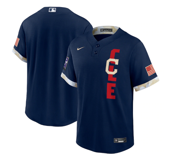 Men's Cleveland Indians Blank 2021 Navy All-Star Cool Base Stitched MLB Jersey Men's Cleveland Indians Blank 2021 Navy All-Star Cool Base Stitched MLB Jersey